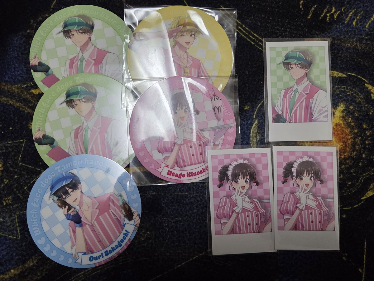ne_ez14's tweet photo. 【交換】多聞くん今どっち AMO CAFE コースター 推しパシャカード 場面写フォトカード アニメイトフェア 特典 ポスカ クリアシート

譲)うたげ、多聞、桜利、敬人、ナツキ、倫太郎

求)異種 ジメ原＞＞多聞
パシャのみ同種倫太郎
クリアシートは夏祭り多聞＞ジメ原

→ https://t.co/FBFwCEGifq