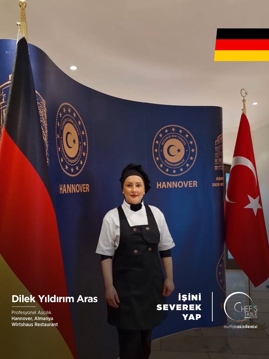 ChefsTableMutAk's tweet photo. Profesyonel Aşçılık Eğitimi 2015 yılı mezun öğrencilerimizden Dilek Yıldırım Aras, Wirtshaus Restaurant / Hannover, Almanya’da Sous Chef (aşçıbaşı yardımcısı) olarak kariyerine devam etmektedir. Sevgili Dilek Yıldırım Aras’a kariyerinde bol şans ve başarılar diliyoruz. https://t.co/7rA4XMXsow