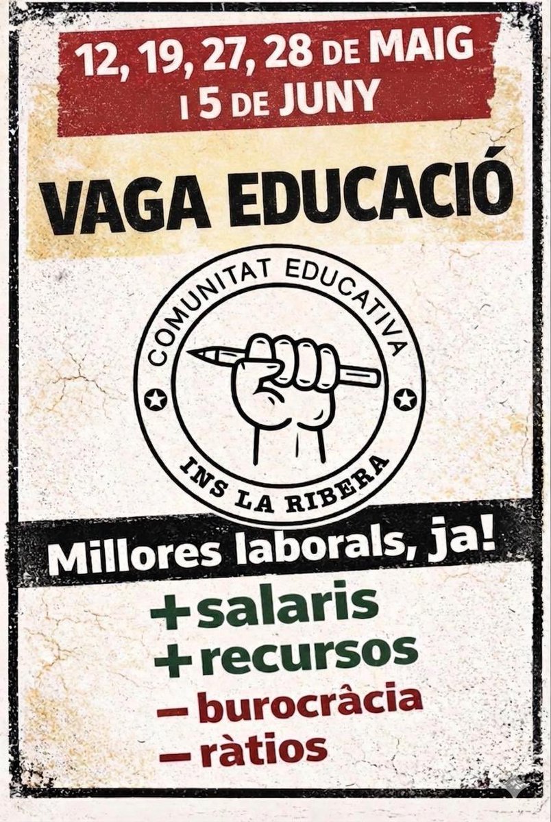 LaRiberaEduca's tweet photo. Vénen dies de vaga, vénen dies de lluita ! ✊🏼 #VagaEducativa #SomDeLaRibera #Montcada https://t.co/mf7EePhiIc