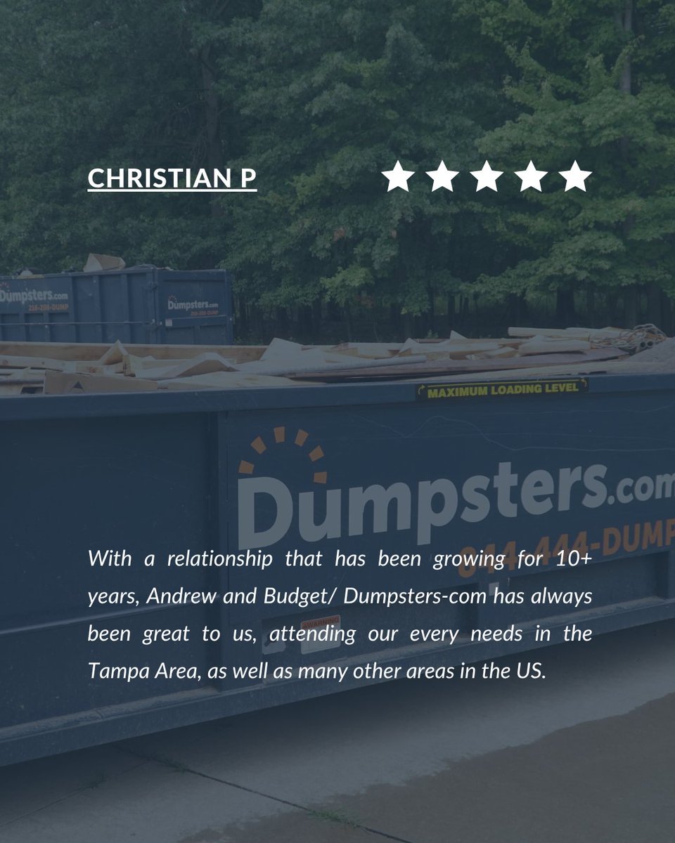 dumpstersdotcom's tweet image. Discover excellence with Dumpsters.com! 

Enjoy stress-free dumpster rental, attentive customer support and prompt delivery. 

Your satisfaction is our top priority, ensuring every step of your journey with us is seamless and enjoyable. 

#CustomerExperience #TopService