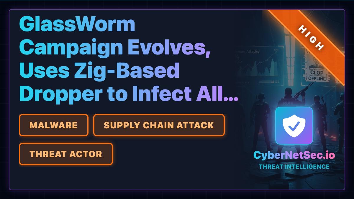 NetSecIO's tweet image. The GlassWorm campaign is back with a new dropper written in Zig. It's spreading via a fake VSX extension to infect ALL IDEs on a developer's machine, creating a major software supply chain risk. 👨‍💻☣️ #Malware #SupplyChainAttack #DevSecOps