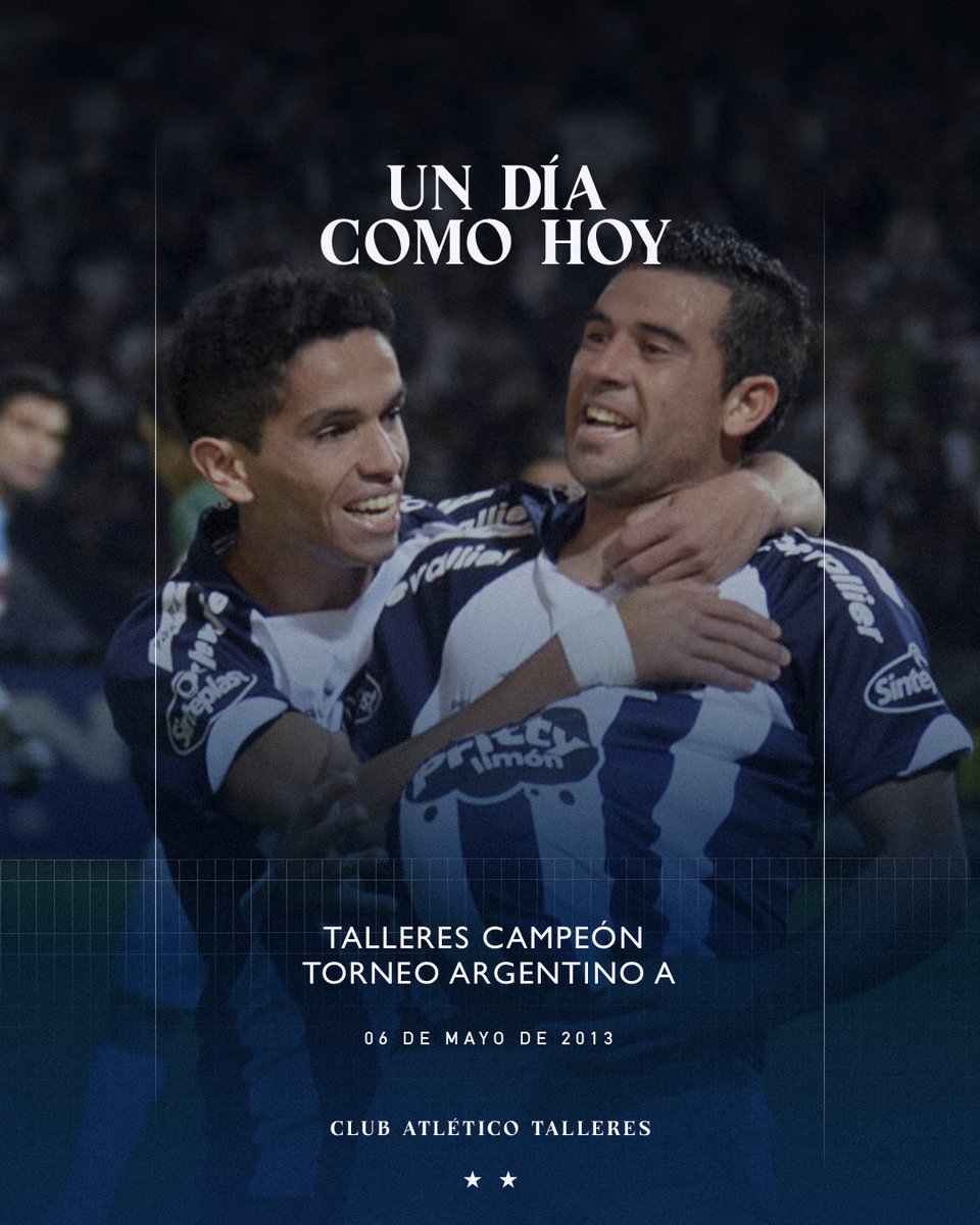 🔙 Un día como hoy #Talleres se consagraba campeón ante un Estadio Kempes lleno como nunca más se lo vio 🏟️

Capitaneados por Javier Villarreal en cancha y Arnaldo Sialle desde el banco de suplente, derrotamos a San Jorge de Tucumán con el gol de Maximiliano Velasco ⚽️