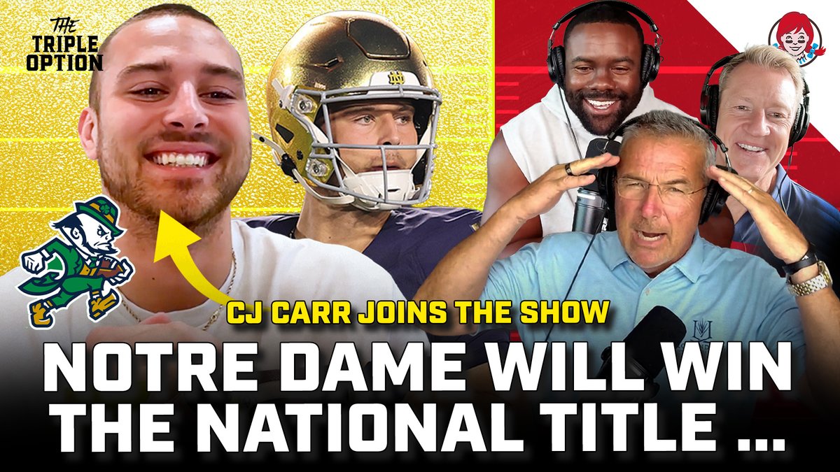 3xOptionShow's tweet image. New Episode is LIVE with @CoachUrbanMeyer @RobStoneONFOX @markingramII 
Watch now: youtu.be/FobQlBCqF7g

☘️ ND QB1 @13Cjcarr is our guest
☠️ Fernando Mendoza goes No. 1
🌰 Buckeyes asking for tips for NIL?

#cfb #notredame #collegefootball #nfldraft #ohiostate