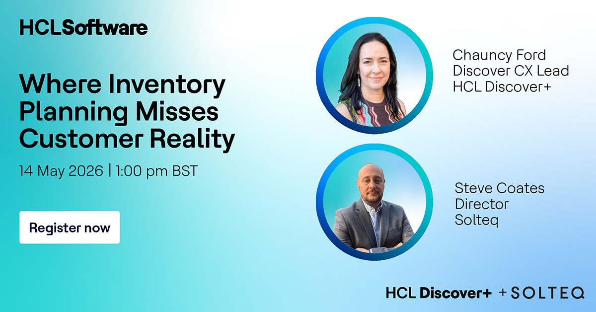 HCLSoftware's tweet image. Your inventory plan: based on last quarte's data.
Your customers: reacting to a post from 20 minutes ago.
That gap is why stockouts happen. Join us LIVE

Register now: hclsw.co/dgzhv3

#InventoryPlanning #CustomerExperience #BehaviorAnalytics #Retail #CX #HCLSoftware