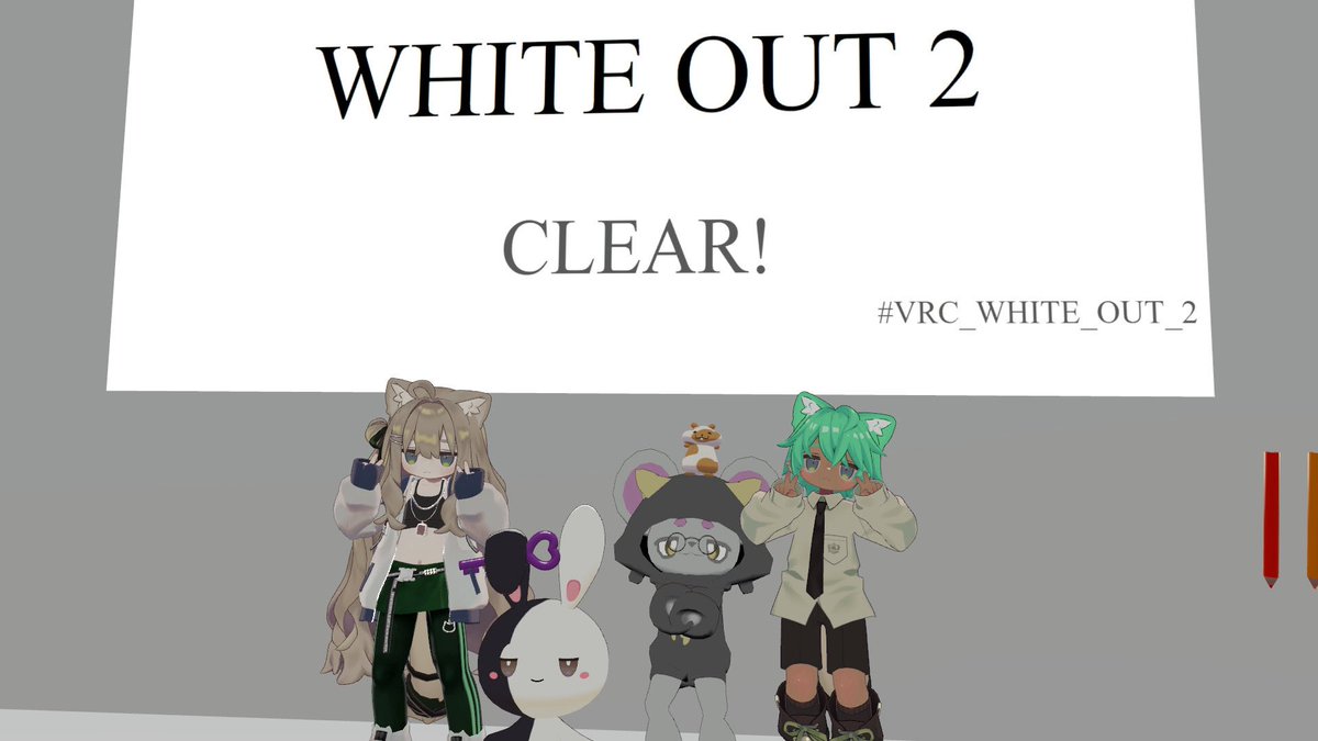 VRC_VonChan's tweet photo. おやすみ今世
今日は2025年12月同期会の謎解き部で #VRC_WHITE_OUT と #VRC_WHITH_OUT_2 に行ってきました!
どちらもWHITE OUTしててなんじゃこりゃー!でした!
夕方頃は21-4のみんなとお家訪問会に行きました!
今日もデカぷで寝ます😪
おはよう来世 https://t.co/07YDdVj5Tm