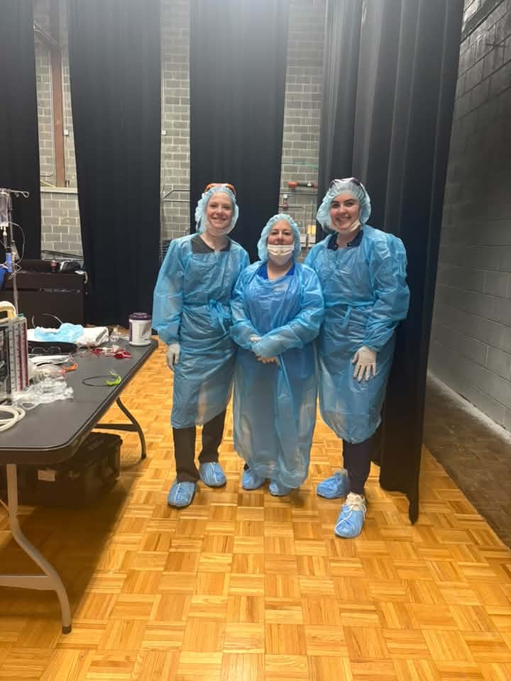 southsidevacc's tweet image. From the classroom to the community 💙

Keysville ADN students are putting their skills into action offering blood pressure and blood sugar checks at a local health fair and stepping into a simulated trauma bay during Project IMPACT at Nottoway High School. 

#SVCC #PantherPride