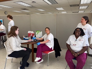 southsidevacc's tweet image. From the classroom to the community 💙

Keysville ADN students are putting their skills into action offering blood pressure and blood sugar checks at a local health fair and stepping into a simulated trauma bay during Project IMPACT at Nottoway High School. 

#SVCC #PantherPride