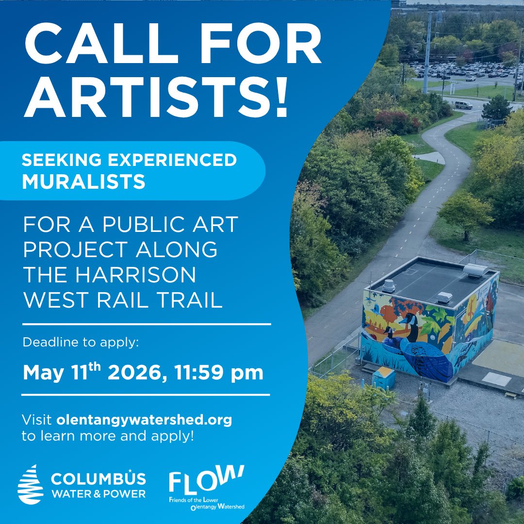 CbusWaterPower's tweet photo. CWP and Flow Columbus - We’re on the hunt for a talented muralist to bring a unique concept to life while harmonizing with our existing art.
 
Visit https://t.co/CwW4WqnIgY to find the full Call for Artists and application. https://t.co/SNa3N17lqd