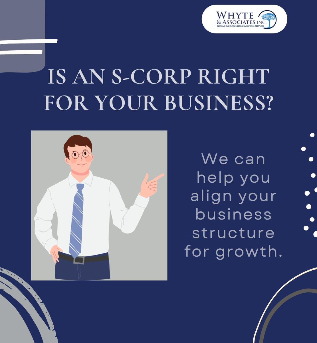 WhyteAssociates's tweet photo. An S-corp offers small businesses a tax-efficient structure, letting income flow to shareholders without double taxation. We can help you explore the benefits of S-corp structuring.
.
.
.
https://t.co/huktPNcNdy
(909) 575 0080
.
.
.
#scorp #incorporation #CA #whyteandassociates https://t.co/88VcsWuXft