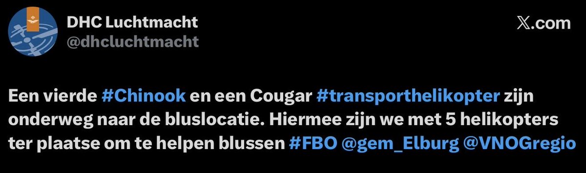 Realistische inzet van 5 heli’s van defensie bij natuurbrand met ‘Fire Bucket Operations’ na oefening.