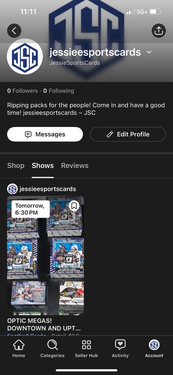PSPNOLA1's tweet image. HELLO EVERYONE! I AM DOING A WHATNOT SHOW ON A BRAND NEW CHANNEL CALLED “jessieesportscards”! I WILL BE BREAKING BOXES OF ALMOST EVERY PRDUCT AND ALSO SELLING BIG TIME SINGLES!!! COME JOIN AND HAVE FUN STARTING TOMORROW AT 6:30 PM ET (EASTERN TIME)! #TBBCrew #thehobby #whatnot