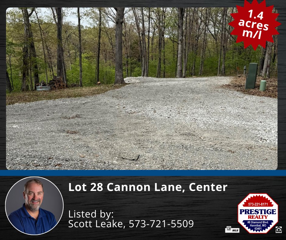 PrestigeHanMO's tweet image. 📷 NEW LISTING
📷 Lot 28 Cannon Lane, Center, MO
$41,000
--------------------
📷 For more information: Scott Leake, 573-721-5509
#realestate #JustListed #centermo #landforsale