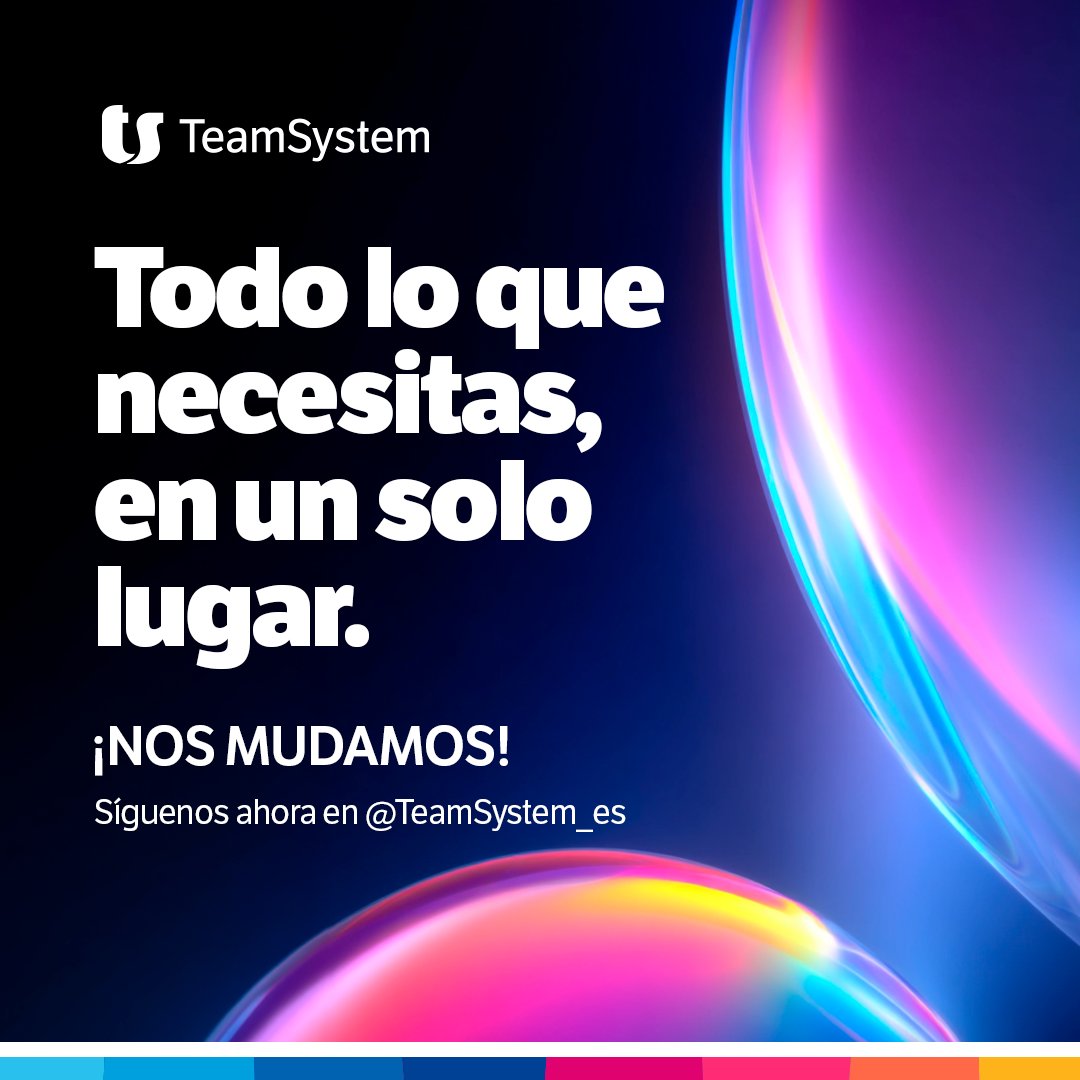 distritok's tweet photo. ¡Seguimos avanzando! 🚀

La cuenta oficial de TeamSystem España es ahora @TeamSystem_es 

🔔 En las próximas semanas, esta cuenta dejará de estar activa.

👉 Síguenos ya y no te pierdas nada.

#TeamSystem #TeamSystemEspaña #Digitalización https://t.co/zlKCEoCUOQ