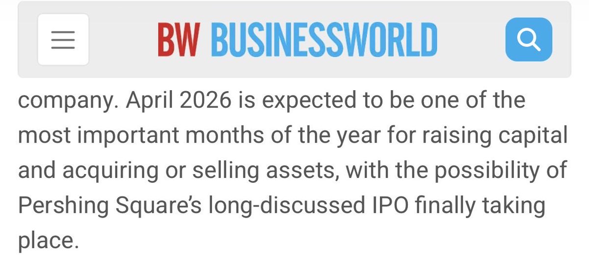 futurescopes's tweet photo. On December 6, 2025, while writing an astrological profile of Bill Ackman for @BWBusinessworld, I predicted that his IPO would take place in April 2026. (https://t.co/banPWpXNQ1) Yesterday, Bill Ackman’s combined initial public offering for his closed-end fund and alternative asset manager raised $5 billion. The amount raised in the IPO includes a previously-disclosed $2.8 billion private placement, reports @moneycontrolcom. https://t.co/HPSXLGXBNL
- Vikkramm Chandirramani @VikkrammC 
#BillAckman #PershingSquare #IPO #PershingSquareUSA #PershingSquareInc #Futurescopes #Astrology #VikkrammChandirramani