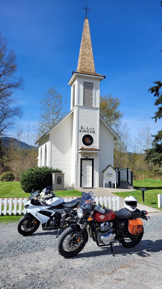 Son pick up a bike he's been lusting after for a while (<a href="/TriumphAmerica/">Triumph Motorcycles</a>), so I took him on a ride up to Elbe, Wa. #royalenfield