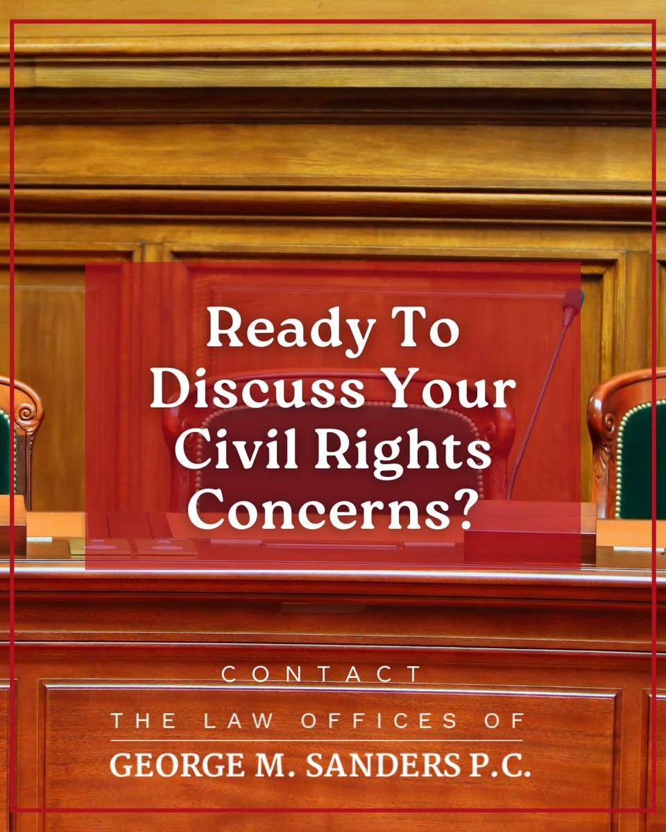 georgesanderspc's tweet image. Have questions about a potential civil rights violation or need help understanding your options? Reach out for a free initial conversation and take the first step toward protecting your rights.
#CivilRightsHelp #ContactUs

bit.ly/433Fx1I