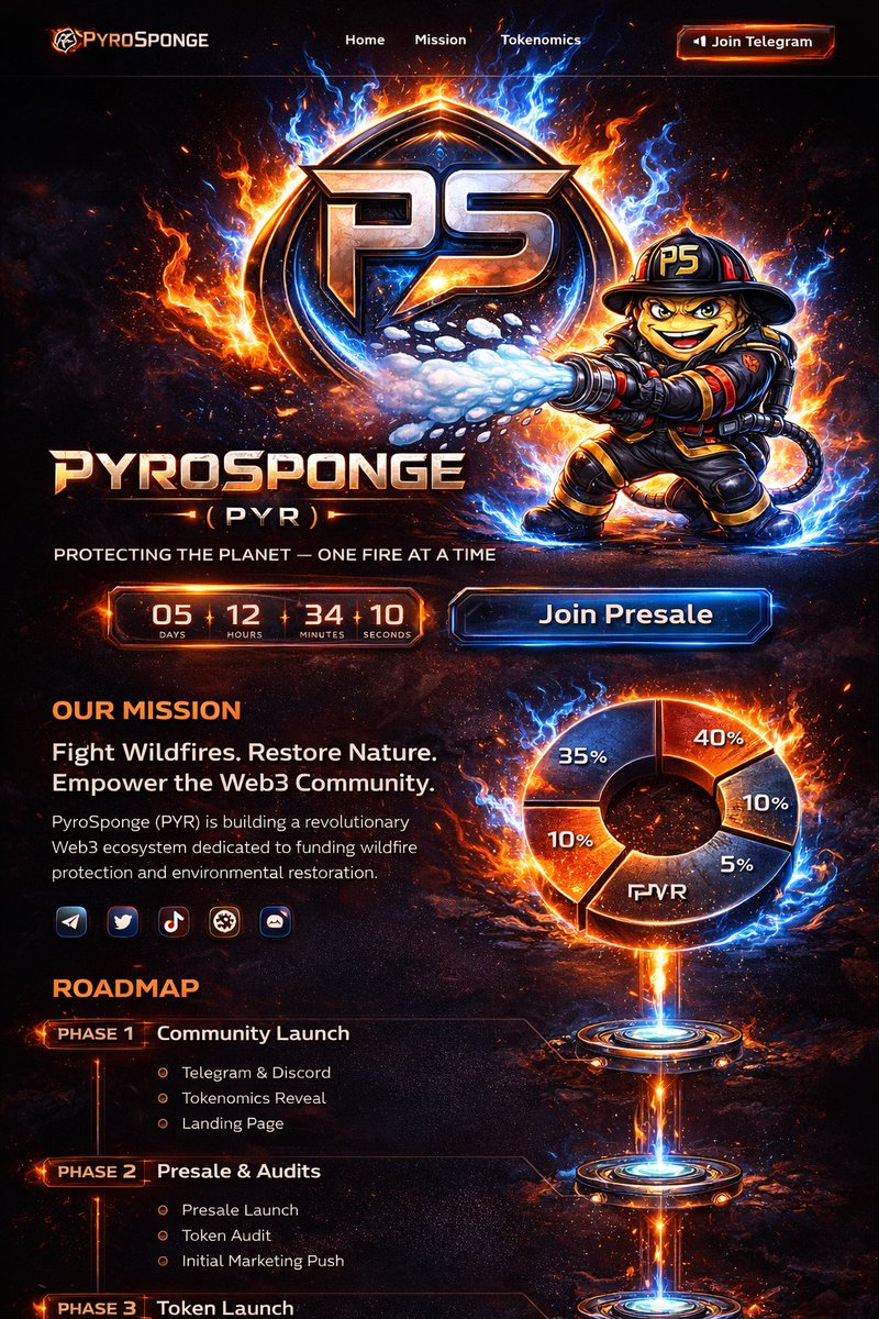 PyroSpongeguard's tweet photo. Building the future of wildfire defense with community-powered innovation. Meet PyroSponge + $PYR. Early believers shape what comes next. #Crypto #Solana #Web3 #ClimateTech #Innovation join the telegram PRY is a community-driven ecosystem combining fire. https://t.co/jqN7L5q4YW