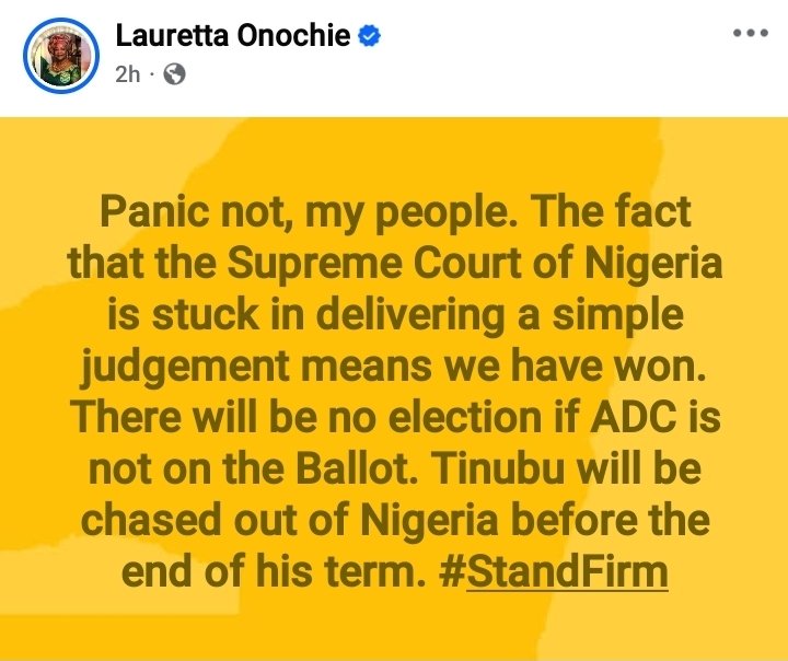 Lauretta Onochie tweet media