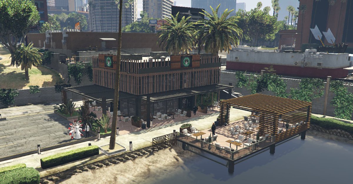 miomiocity's tweet image. 本日、MioCity黎明期から街のみんなの憩いの場であったStarlooks Caffee が閉店となりました。
最終日は多くの人が訪れ、思い出を共有していました。
今までありがとうございました。
#MioCity #fivem #GTARP