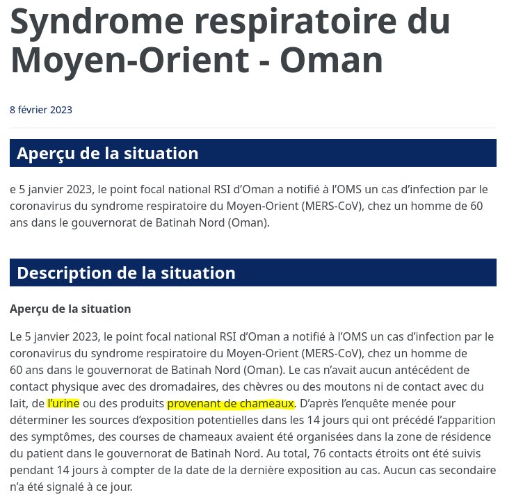 LePropheteEli's tweet photo. Le fait que l’OMS ait dû émettre de fortes mises en garde contre la consommation d’urine de chameau en péninsule arabique, et dans certaines zones d’Afrique de l’Est à cause de risques sanitaires, me fera jamais pas rire 🤣😭 https://t.co/OmRBVajF2d