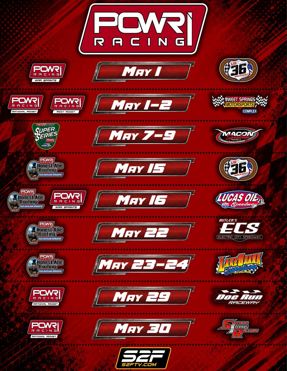 POWRi_Racing's tweet photo. May flowers 🌼 and wide-open across POWRi Racing.

A stacked month of events is here. 

Time to hit the road and get after it. https://t.co/EVocfMSzNW