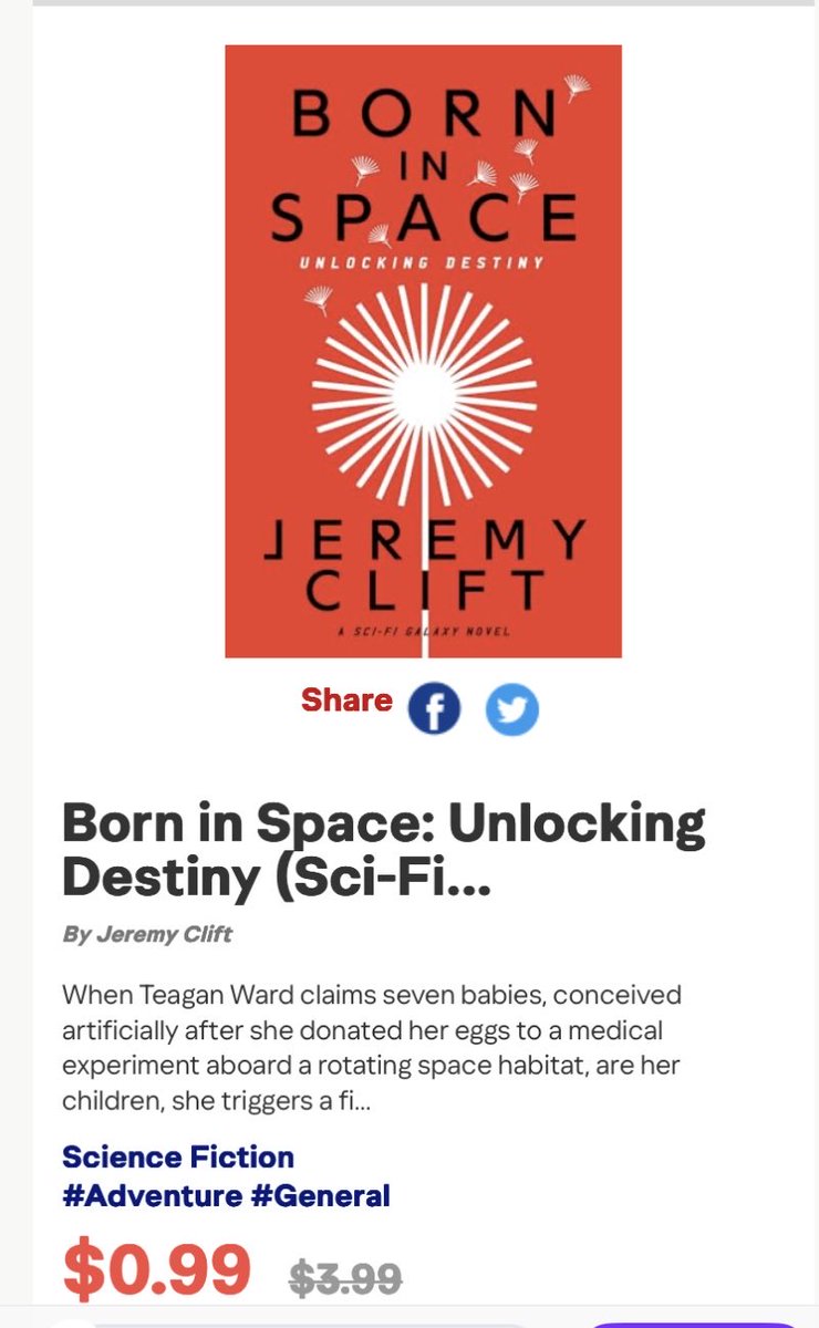 p_clift's tweet image. One week only —  Born in Space just 0.99. Don’t miss this PenCraft award winner #scifi #books #discount #moon #astronauts #women amazon.com/Born-Space-Unl…
