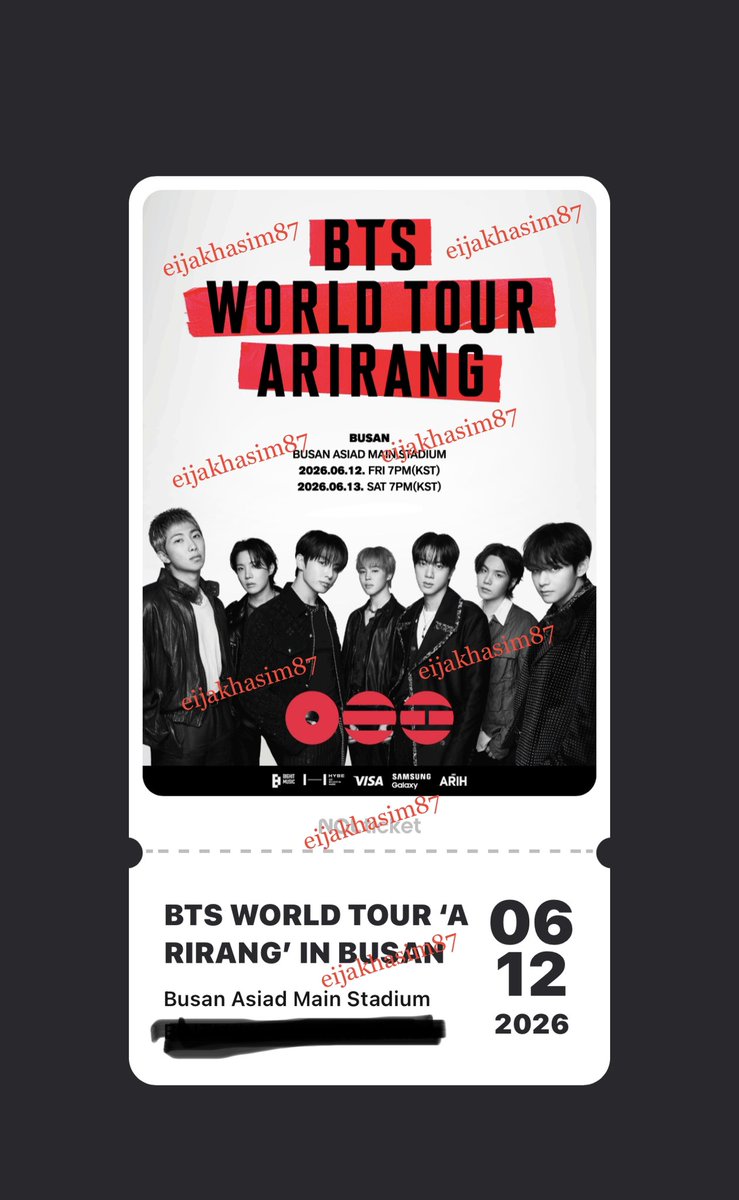 eijakhasim87's tweet photo. FINALLY MY BUSAN TICKET IS SECURED!!!!! 😭😭😭💜 Thank you so much to my TS @Annxsameerx for securing mine and my friend’s ticket 😫😫😫… tq for your service!! BUSAN, WE’RE COMING!!! 🥹✈️ Can’t wait to see our 7 boys 😭💜
Thank you 💜💜💜💜... https://t.co/Q4c7RXPqLP