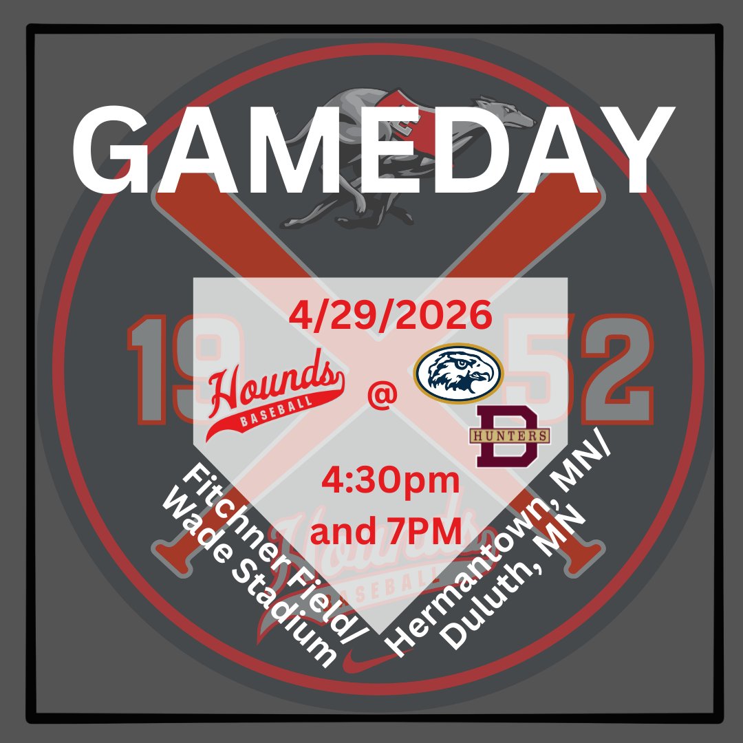 DEHSBaseball's tweet photo. GAMEDAY! Nothing better than a midweek double header close to home. The Hounds take on the Hawks in Hermantown and then make the quick drive down to Wade Stadium to face the Hunters.
#ALLGASNOBRAKES https://t.co/vyBSeFK9oU