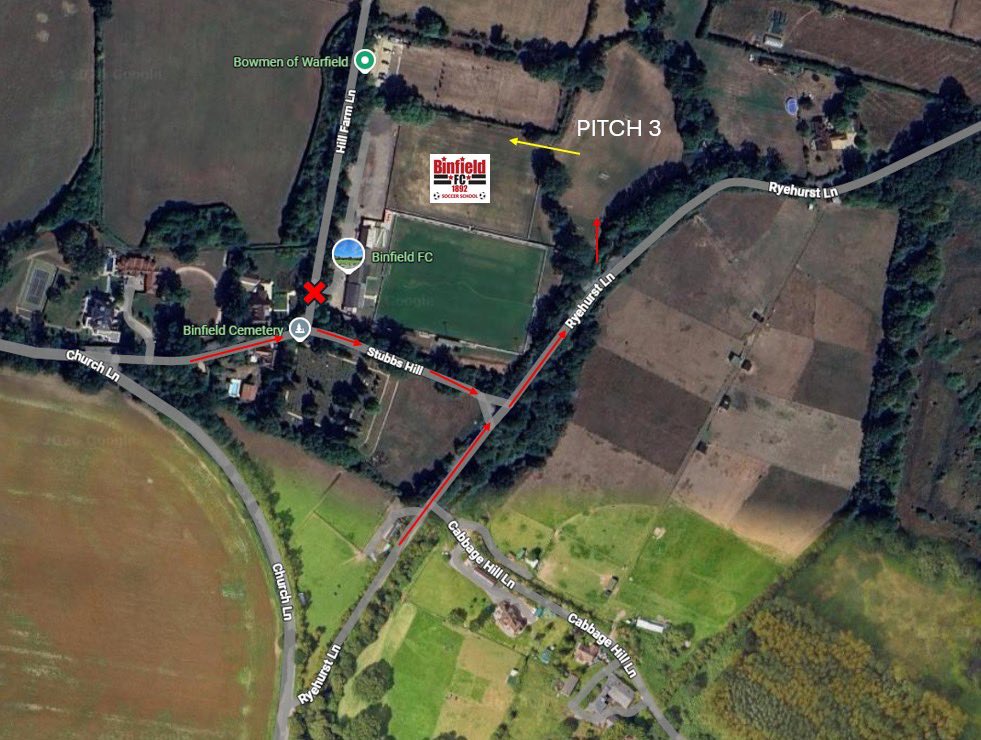 BFCSoccerSchool's tweet photo. Important notice for 3rd May Soccer School.

2 county cup finals being played at club this Sunday, can all parents for Sunday follow directions to park on pitch 3. The normal car park will be very busy &amp; for safety, use pitch 3 to park. Registration down near yellow arrow. Thanks https://t.co/hWO9e8oTqV