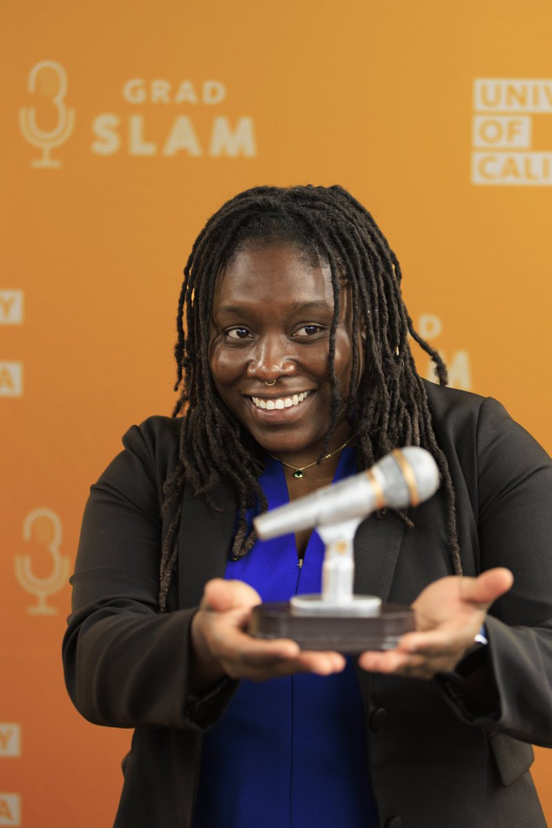 ucmgraddiv's tweet photo. We're still brimming with excitement over Tahirah Williams' win at @UofCalifornia #GradSlam last week! ππππ #UCMerced https://t.co/2VN7pPfjZ2
