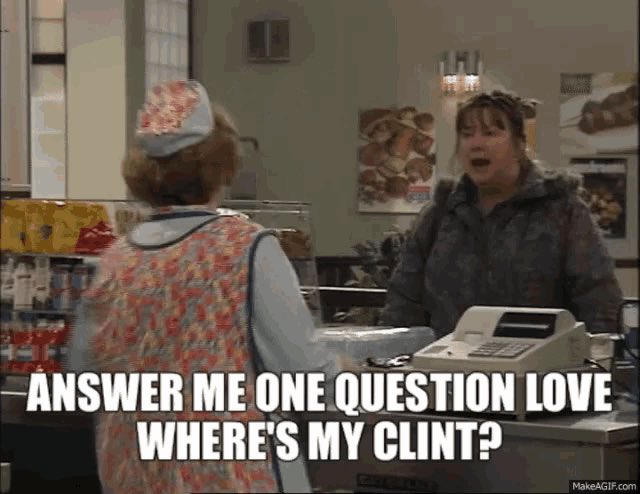 InTheSavgeGardn's tweet image. One of THE funniest comedy lines Victoria Wood ever wrote was “answer me one question love, where’s my Clint?” it kills me every time 🤣 #DinnerLadies