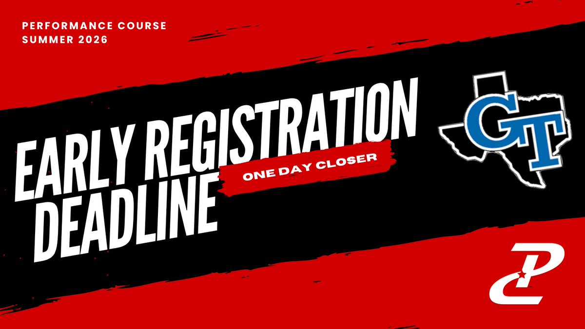 PCnowisthetime's tweet photo. The Early Registration Deadline for @GunterHSTigers is just over a week away!

Every 24 hours we are #ONEDAYCLOSER towards summer PC, our goals &amp; our future‼️

Secure your spot by May 6 to save 💰!  

Take advantage by getting signed up NOW! ⬇️ https://t.co/C8m3BGapUo https://t.co/EBb60TGEPs