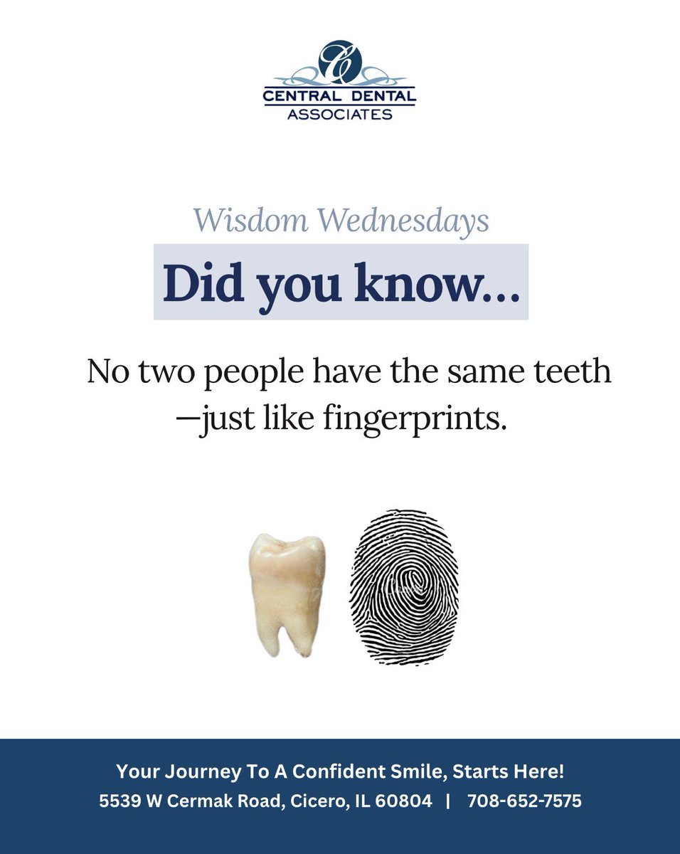 CentralDentalA's tweet image. Every tooth is uniquely yours, which means your care should be too. That’s why personalized treatment always comes first.

Because your smile deserves more than one-size-fits-all 💙 #fyp #wisdomwednesday #dentalfact #didyouknow #dental
