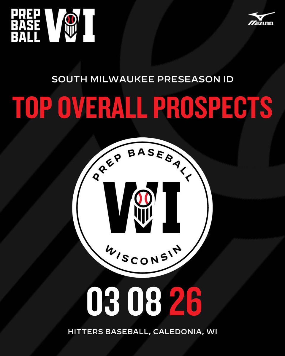 PrepBaseballWI's tweet photo. 𝐒𝐨𝐮𝐭𝐡 𝐌𝐢𝐥𝐰𝐚𝐮𝐤𝐞𝐞 𝐏𝐫𝐞𝐬𝐞𝐚𝐬𝐨𝐧 𝐈𝐃: 𝐓𝐨𝐩 𝐎𝐯𝐞𝐫𝐚𝐥𝐥📝 

+ Scouting reports and a top-🔟 ranking on top overall prospects from the South Milwaukee Preseason ID. Read more with the link below. 👇 

🔗: https://t.co/Xhit32FDOA https://t.co/cxmrcxefpi