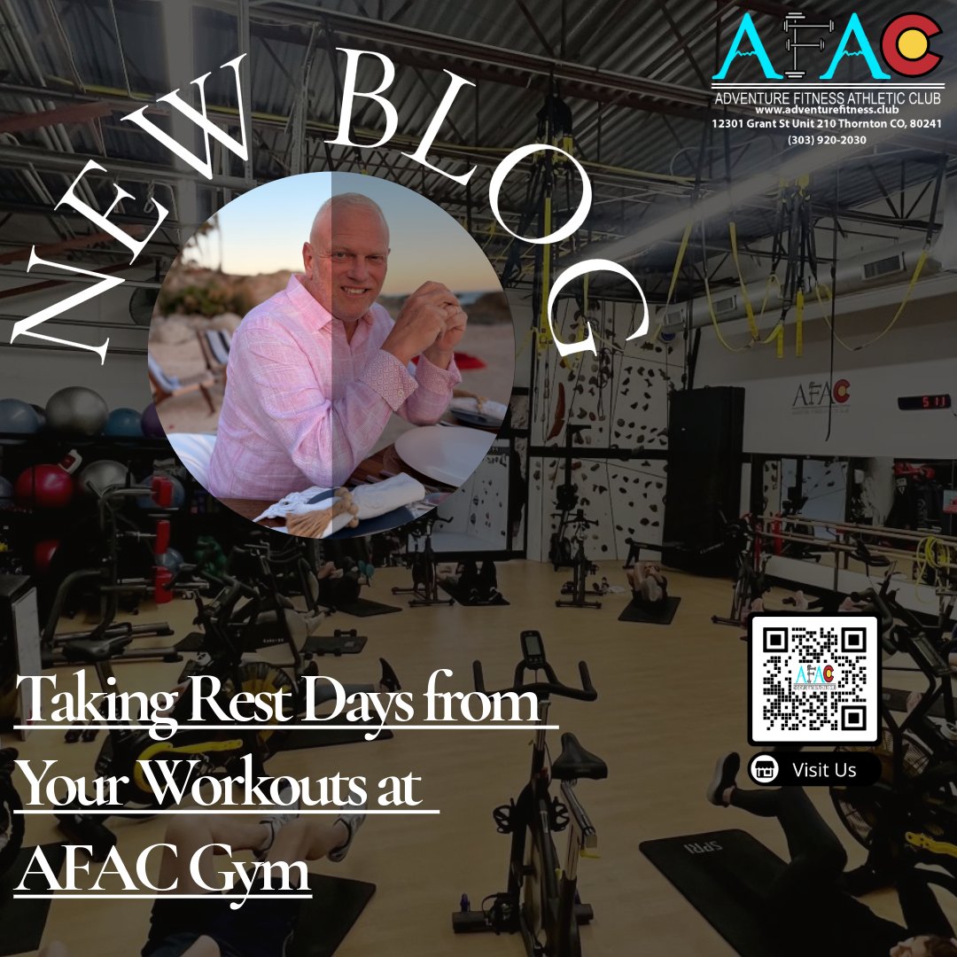 AdventureFT's tweet photo. Rest days aren’t lazy—they’re essential. 💪 Check out our latest blog on why taking time off can actually boost your results. #RestAndRecover #AdventureFitness #personaltraininginthornton #gymsinthorntonco https://t.co/AwvHApttj1