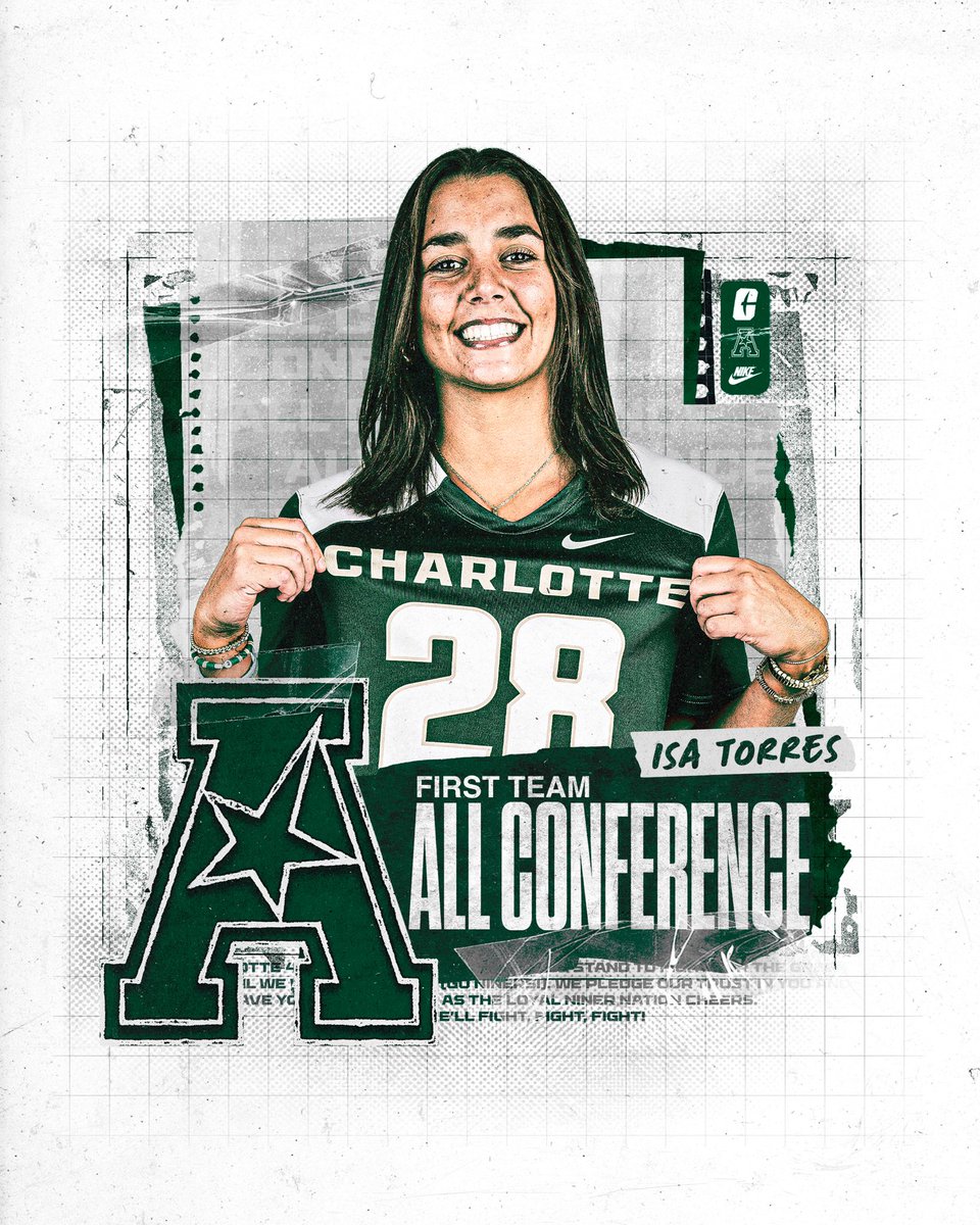 CharlotteWLAX's tweet photo. 𝐂𝐨𝐧𝐭𝐢𝐧𝐮𝐢𝐧𝐠 𝐭𝐨 𝐬𝐞𝐭 𝐭𝐡𝐞 𝐬𝐭𝐚𝐧𝐝𝐚𝐫𝐝. Isa Torres becomes the first player in program history to earn consecutive First Team All-@American_Conf nods! https://t.co/fh3OEOK6rL
