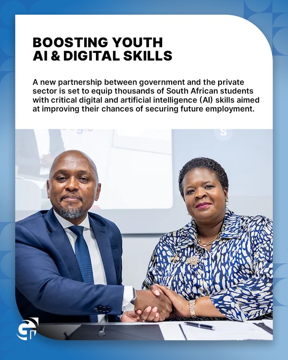 GTI_educators's tweet image. 📊💻 SA expands AI &amp;amp; digital skills training for youth 🌍✨

Bridging education &amp;amp; employment for a future-ready generation.

👉 Read more: zurl.co/nU9XS

#IndustryInsights #EducationPartnerships #BuildBridges #EducationEcosystem #GlobalTeachersInstitute 

@SAgovnews