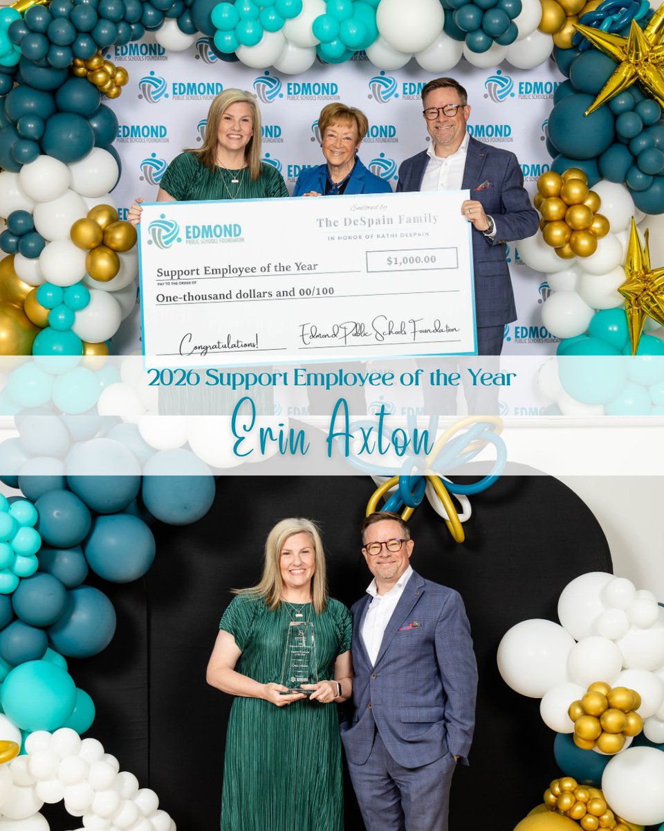 EdmondPSF's tweet image. Please join us in congratulating Erin Axton, the 2026 Support Employee of the Year!
#MeetTheStars #Awards #EPSF
