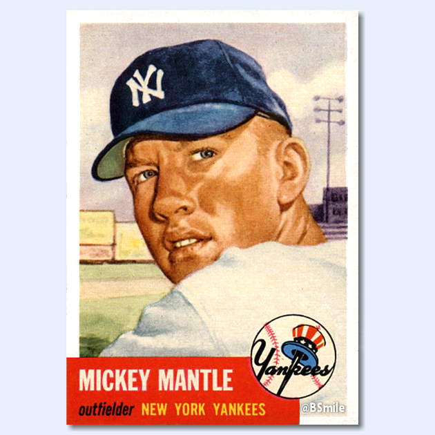 BSmile's tweet image. 1953 Topps Mickey Mantle Baseball Card #MLB #Yankees #Legend