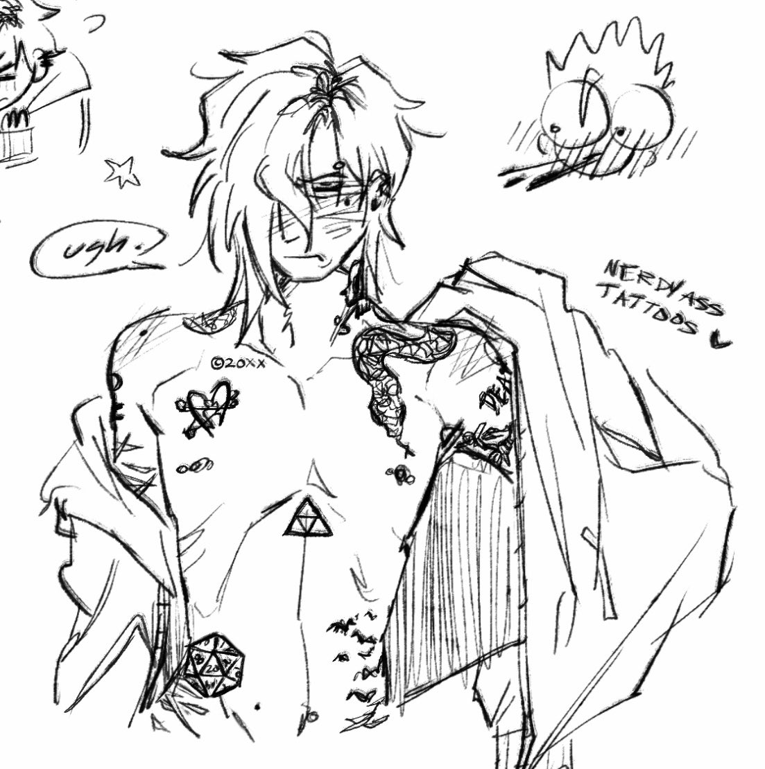 pluubyy's tweet image. Sebastian stardew valley doodles + Sam
#StardewValley