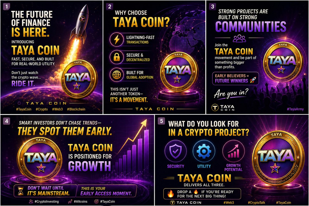 CoinTaya's tweet photo. Smart investors don’t chase trends — they spot them early.

Taya Coin is positioned for growth 📈
Don’t wait until it’s mainstream.
This is your early access moment.
#CryptoInvesting #Altcoins #TayaCoin https://t.co/JVA7swMl3D