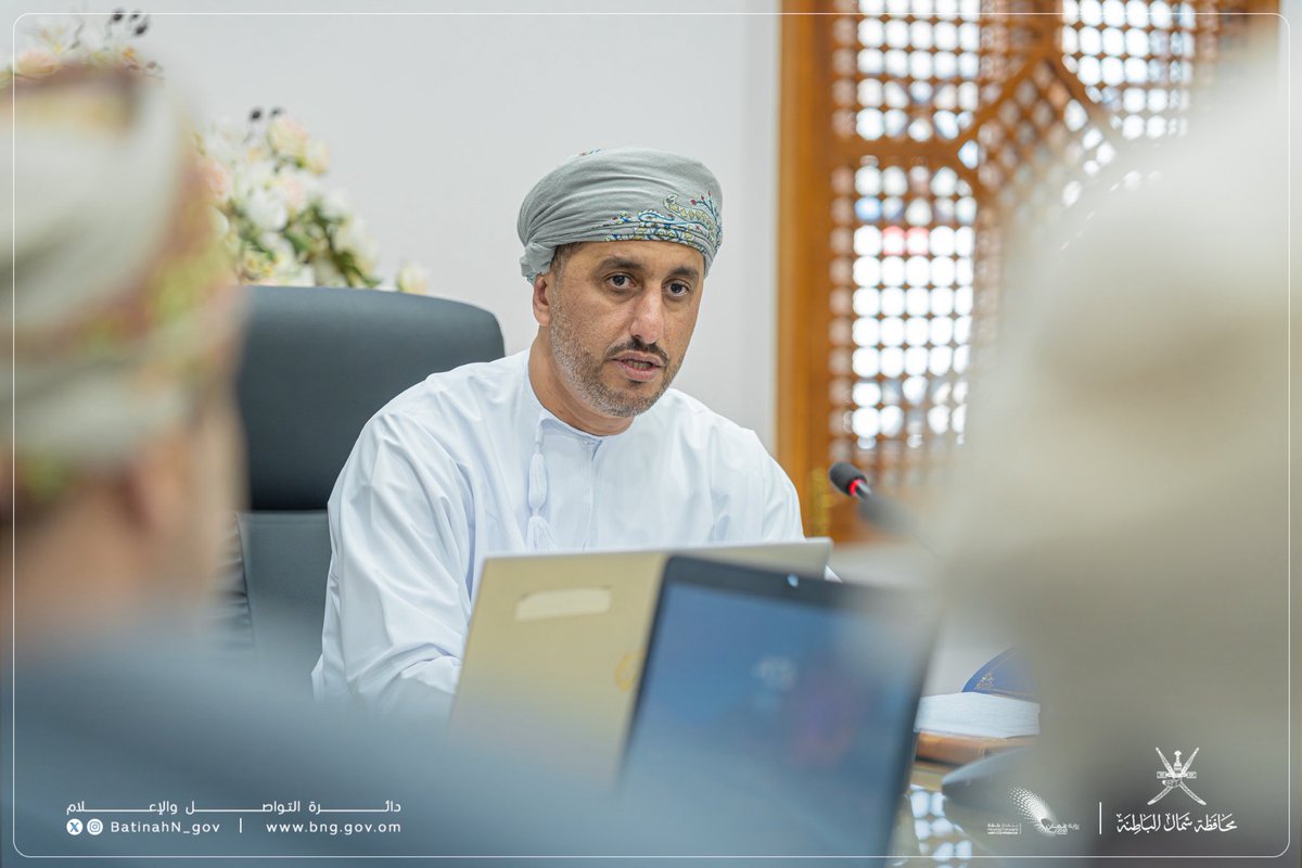 mc_nbatinah's tweet photo. عقد المجلس البلدي لمحافظة شمال الباطنة صباح اليوم اجتماعه الرابع لعام 2026 برئاسة سعادة محمد بن سليمان الكندي محافظ شمال الباطنة رئيس المجلس البلدي. https://t.co/HW7vvNS1qx