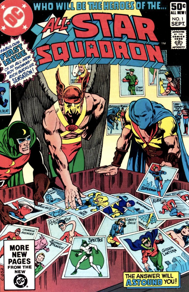 One year ago I started posting my favorite comic covers for New Comic Book Day. Here’s one of my favorite comics of the 80s, All-Star Squadron #1 (Sept. 1981) by Rich Buckler. So many variations of this cover. #NewComicBookDay #RichBuckler #AllStarSquadron #DCComics