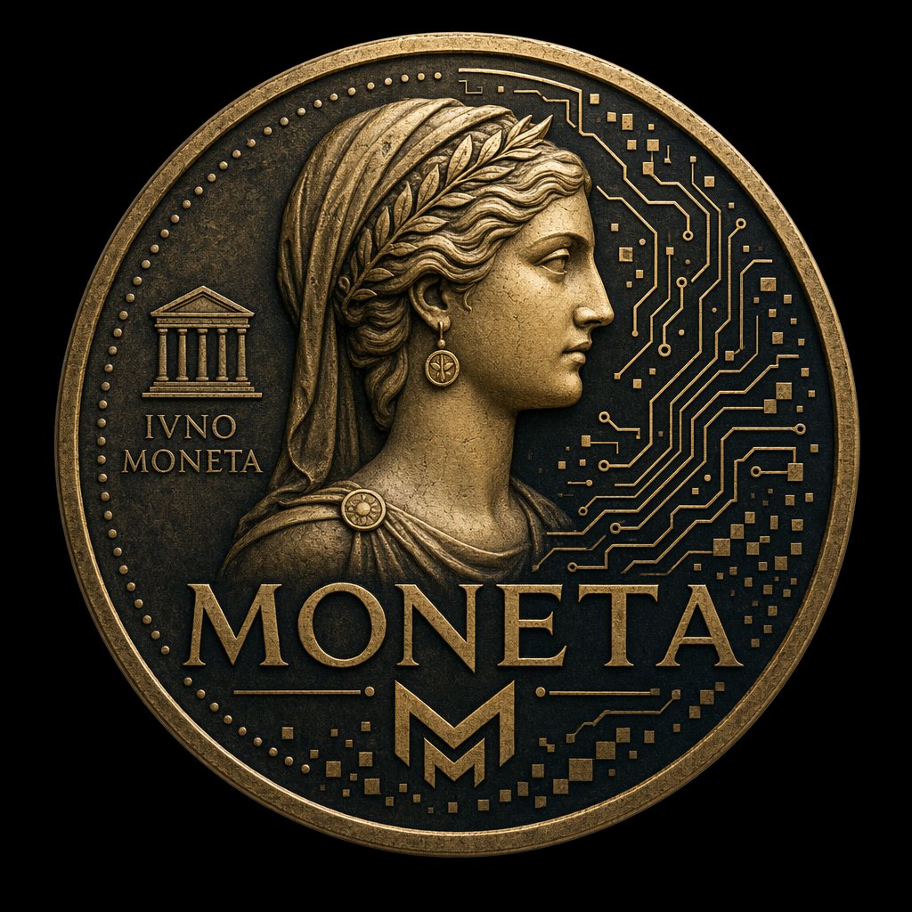 monetamint's tweet photo. MONETA.

The word “money” in English. “Monnaie” in French. “Moneda” in Spanish. “Monet” in Slavic.

All derived from a single name. That of a Roman goddess. Whose temple housed the first mint in the Western world.

We chose this name for a reason.
Something is coming... https://t.co/RTHofq4nue