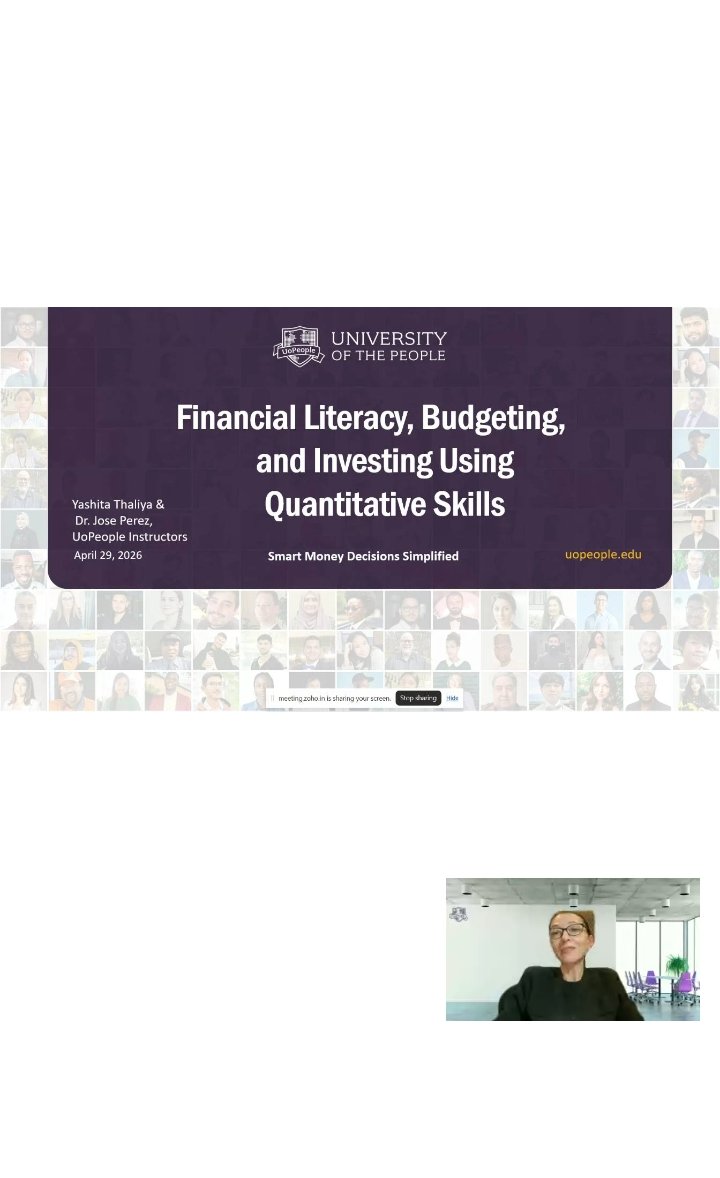 AkanjiAB's tweet image. Great webinar today on financial literacy and investing!
Learned how even small amounts and simple math can create long-term financial impact.
Thanks to Dr. Perez and Yashita for the clarity. 💡💰
#Finance #Investing #Budgeting #UoPeople