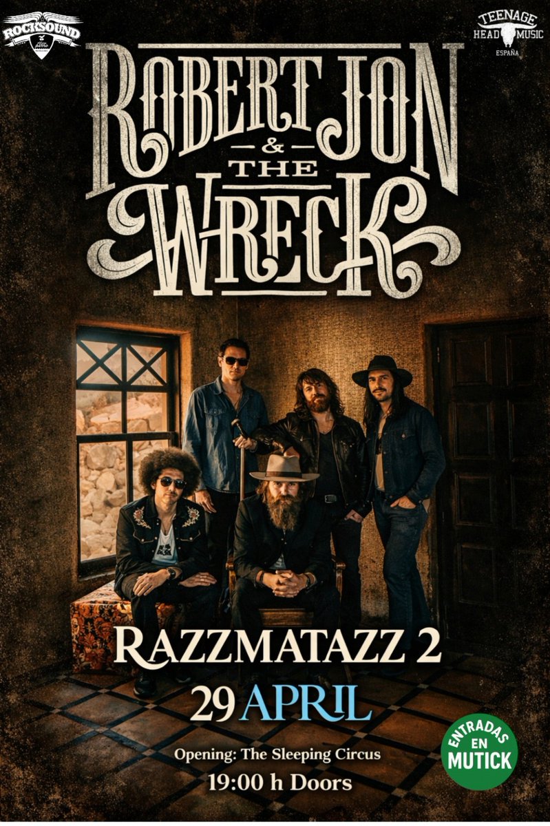 Markcerock's tweet photo. @markcerock goes to Robert Jon &amp; The Wreck  @RazzmatazzClubs https://t.co/NwEBrEaHbA