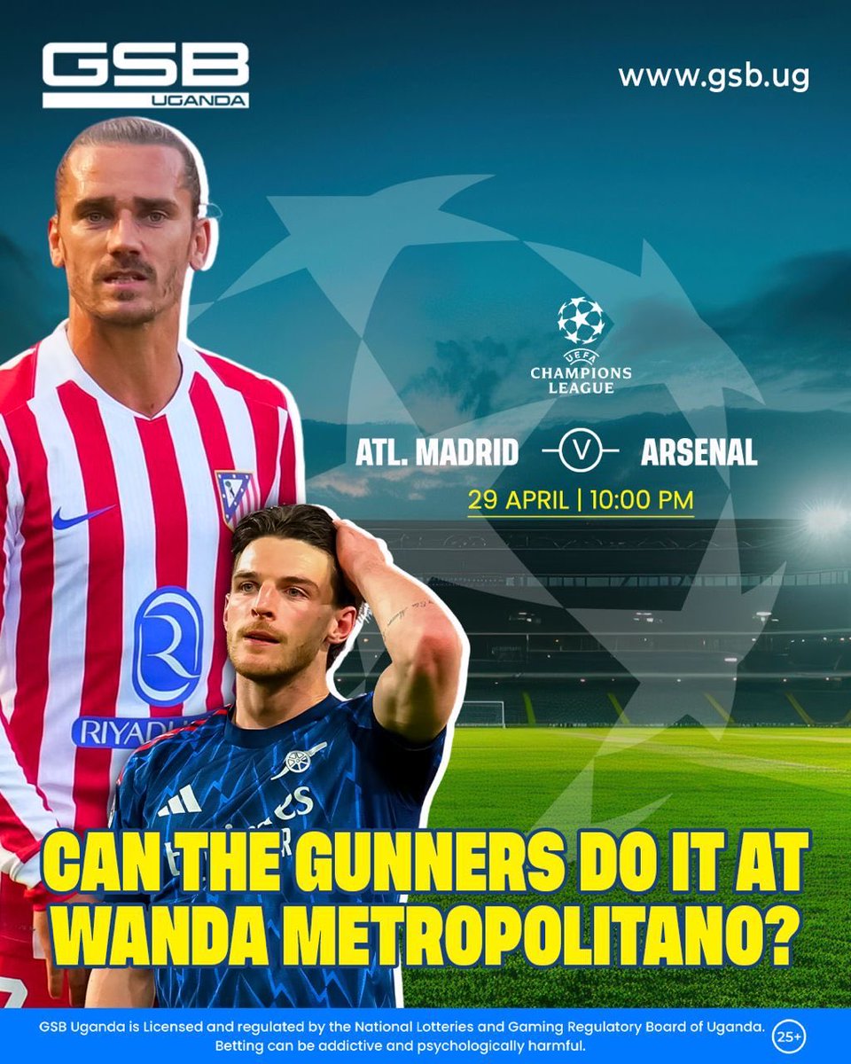 Arsenal thumped 4 past Atletico in October during the UCL league phase, can they do it at Wanda Metropolitano today?

Click lp.gsb.ug/Brocklyn to Play Now <a href="/GSB_Uganda/">GSB Uganda</a>