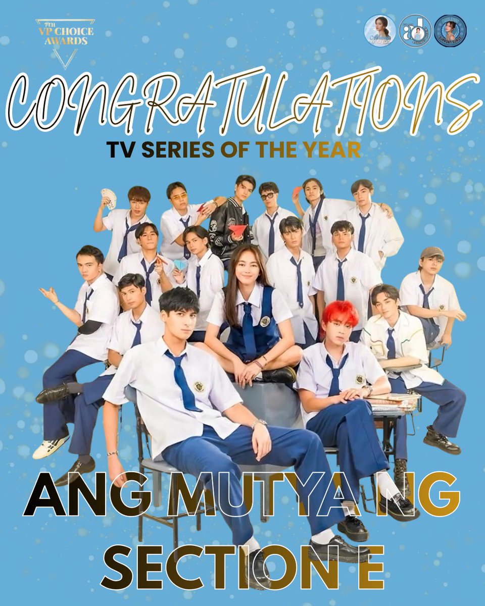 ashlingsofc's tweet photo. WE ARE THE TV SERIES OF THE YEAR! 🏆🎬

Hard work truly pays off! Huge congratulations to the entire cast and crew of Ang Mutyang Section E for winning TV Series of the Year at the 7th VP Choice Awards! 🌟 

We are so proud of this family and the story we’ve shared with all of you.

A massive thank you to Shines and Keepers for your tireless voting and unwavering dedication. You are the heart of this success, and we couldn’t have done it without your support! 💙