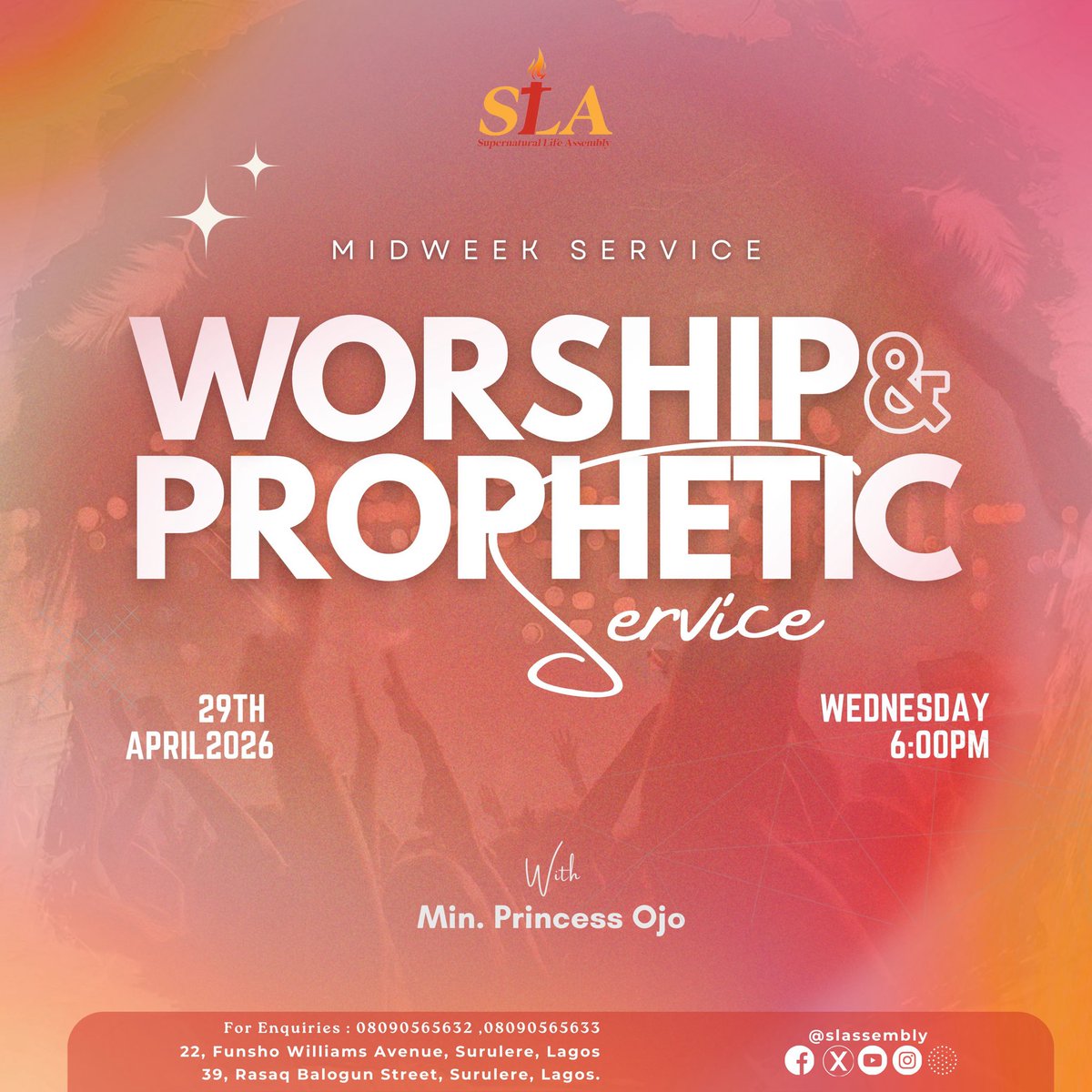 slassembly's tweet image. When worship rises, heaven responds. Prophetic &amp;amp; worship service—where we hear clearly and bow deeply. 

#PropheticWorship #InHisPresence #EncounterNight #OpenHeavens.