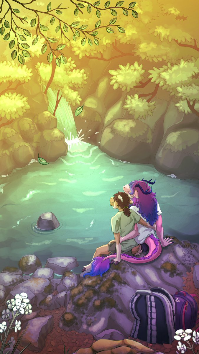 GallinusS's tweet photo. Anniversary gift, ft Aucèl and Malkenvrel's Oc, Iris !
Can't do that irl so I am MANIFESTING this happening to us. 
This took me so many hours to complete but was so much fun to work on https://t.co/YCWNwaaSiL